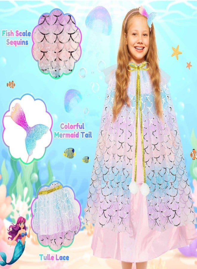 EULRGAUS Princess Dress Up for Girls 3-6, Toddler Dress Up Clothes with Princess Cape and Hairbands, Pretend Play Toddler Girl Toys, Halloween Christmas Birthday Gifts for Kids - Image 5